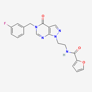 molecular formula C19H16FN5O3 B2688111 N-(2-(5-(3-fluorobenzyl)-4-oxo-4,5-dihydro-1H-pyrazolo[3,4-d]pyrimidin-1-yl)ethyl)furan-2-carboxamide CAS No. 922048-11-1