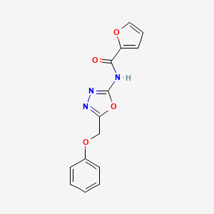 molecular formula C14H11N3O4 B2688124 N-[5-(phenoxymethyl)-1,3,4-oxadiazol-2-yl]furan-2-carboxamide CAS No. 1286714-28-0