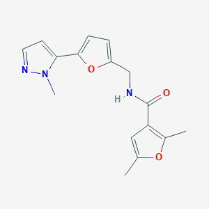 2,5-Dimethyl-N-[[5-(2-methylpyrazol-3-yl)furan-2-yl]methyl]furan-3-carboxamide