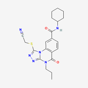 1-((cyanomethyl)thio)-N-cyclohexyl-5-oxo-4-propyl-4,5-dihydro-[1,2,4]triazolo[4,3-a]quinazoline-8-carboxamide