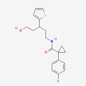 1-(4-fluorophenyl)-N-(5-hydroxy-3-(thiophen-2-yl)pentyl)cyclopropanecarboxamide
