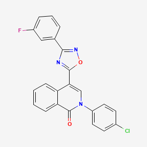2-(4-chlorophenyl)-4-[3-(3-fluorophenyl)-1,2,4-oxadiazol-5-yl]isoquinolin-1(2H)-one