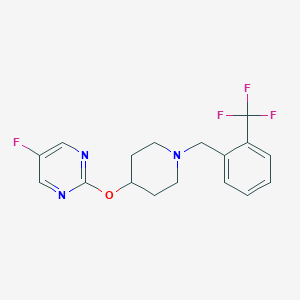 5-Fluoro-2-[1-[[2-(trifluoromethyl)phenyl]methyl]piperidin-4-yl]oxypyrimidine