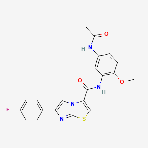 N-(5-acetamido-2-methoxyphenyl)-6-(4-fluorophenyl)imidazo[2,1-b]thiazole-3-carboxamide