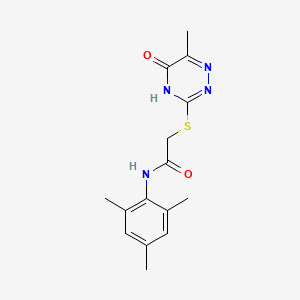 2-[(6-methyl-5-oxo-4,5-dihydro-1,2,4-triazin-3-yl)sulfanyl]-N-(2,4,6-trimethylphenyl)acetamide