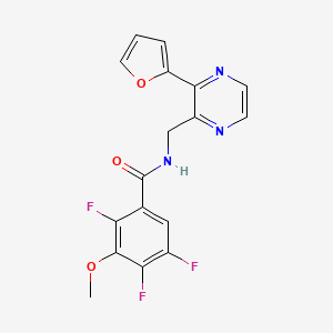 2,4,5-trifluoro-N-((3-(furan-2-yl)pyrazin-2-yl)methyl)-3-methoxybenzamide