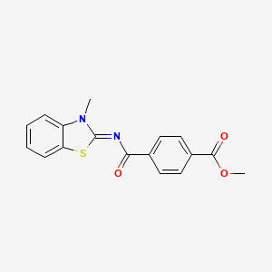 Methyl 4-[(3-methyl-1,3-benzothiazol-2-ylidene)carbamoyl]benzoate