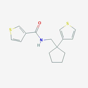 molecular formula C15H17NOS2 B2688230 N-((1-(thiophen-3-yl)cyclopentyl)methyl)thiophene-3-carboxamide CAS No. 2034599-52-3