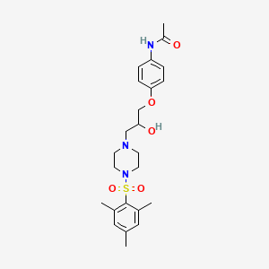 molecular formula C24H33N3O5S B2688233 N-(4-(2-hydroxy-3-(4-(mesitylsulfonyl)piperazin-1-yl)propoxy)phenyl)acetamide CAS No. 825608-33-1