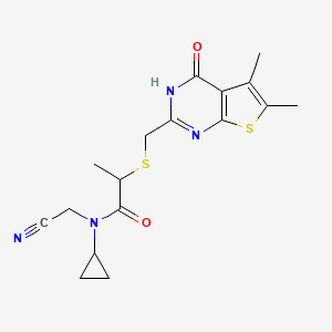 N-(cyanomethyl)-N-cyclopropyl-2-[(5,6-dimethyl-4-oxo-3H-thieno[2,3-d]pyrimidin-2-yl)methylsulfanyl]propanamide