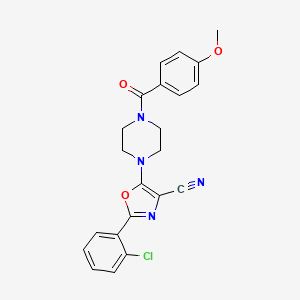 2-(2-Chlorophenyl)-5-(4-(4-methoxybenzoyl)piperazin-1-yl)oxazole-4-carbonitrile