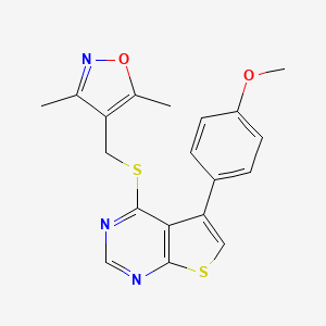 4-(((5-(4-Methoxyphenyl)thieno[2,3-d]pyrimidin-4-yl)thio)methyl)-3,5-dimethylisoxazole