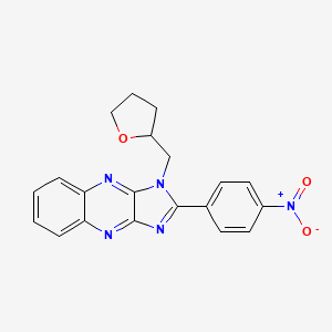 molecular formula C20H17N5O3 B2688265 2-(4-nitrophenyl)-1-((tetrahydrofuran-2-yl)methyl)-1H-imidazo[4,5-b]quinoxaline CAS No. 713087-01-5