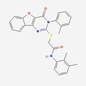 molecular formula C27H23N3O3S B2688276 N-(2,3-dimethylphenyl)-2-((4-oxo-3-(o-tolyl)-3,4-dihydrobenzofuro[3,2-d]pyrimidin-2-yl)thio)acetamide CAS No. 895649-33-9