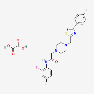 molecular formula C24H23F3N4O5S B2688281 N-(2,4-difluorophenyl)-2-(4-((4-(4-fluorophenyl)thiazol-2-yl)methyl)piperazin-1-yl)acetamide oxalate CAS No. 1216606-72-2