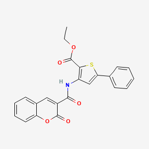 molecular formula C23H17NO5S B2688283 ethyl 3-(2-oxo-2H-chromene-3-carboxamido)-5-phenylthiophene-2-carboxylate CAS No. 361478-57-1
