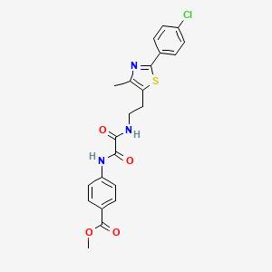 molecular formula C22H20ClN3O4S B2688295 methyl 4-[({2-[2-(4-chlorophenyl)-4-methyl-1,3-thiazol-5-yl]ethyl}carbamoyl)formamido]benzoate CAS No. 895801-48-6