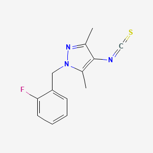 molecular formula C13H12FN3S B2688330 1-(2-Fluoro-benzyl)-4-isothiocyanato-3,5-dimethyl-1H-pyrazole CAS No. 1004193-40-1