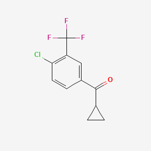 molecular formula C11H8ClF3O B2688366 (4-Chloro-3-(trifluoromethyl)phenyl)(cyclopropyl)methanone CAS No. 1267015-31-5