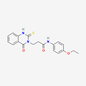 molecular formula C19H19N3O3S B2688375 N-(4-ethoxyphenyl)-3-(4-oxo-2-thioxo-1,2-dihydroquinazolin-3(4H)-yl)propanamide CAS No. 443353-93-3