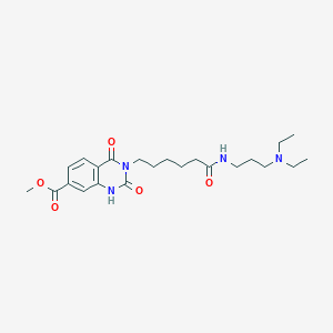 molecular formula C23H34N4O5 B2688377 methyl 3-(5-{[3-(diethylamino)propyl]carbamoyl}pentyl)-2,4-dioxo-1,2,3,4-tetrahydroquinazoline-7-carboxylate CAS No. 688773-69-5