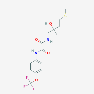 molecular formula C15H19F3N2O4S B2688381 N-[2-hydroxy-2-methyl-4-(methylsulfanyl)butyl]-N'-[4-(trifluoromethoxy)phenyl]ethanediamide CAS No. 1396801-00-5