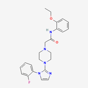 molecular formula C23H26FN5O2 B2688386 N-(2-ethoxyphenyl)-2-(4-(1-(2-fluorophenyl)-1H-imidazol-2-yl)piperazin-1-yl)acetamide CAS No. 1021105-69-0