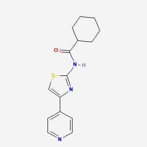 molecular formula C15H17N3OS B2688398 N-(4-pyridin-4-yl-1,3-thiazol-2-yl)cyclohexanecarboxamide CAS No. 476631-57-9
