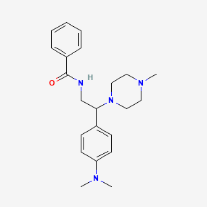 molecular formula C22H30N4O B2688407 N-{2-[4-(dimethylamino)phenyl]-2-(4-methylpiperazin-1-yl)ethyl}benzamide CAS No. 946340-88-1