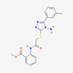 molecular formula C19H19N5O3S B2688410 methyl 2-(2-{[4-amino-5-(3-methylphenyl)-4H-1,2,4-triazol-3-yl]sulfanyl}acetamido)benzoate CAS No. 898612-44-7