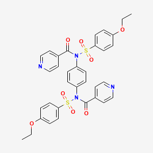 molecular formula C34H30N4O8S2 B2688432 N-(4-ethoxybenzenesulfonyl)-N-{4-[N-(4-ethoxybenzenesulfonyl)pyridine-4-amido]phenyl}pyridine-4-carboxamide CAS No. 518333-95-4