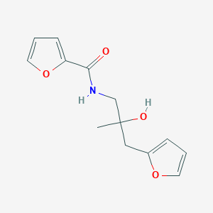 molecular formula C13H15NO4 B2688442 N-[3-(furan-2-yl)-2-hydroxy-2-methylpropyl]furan-2-carboxamide CAS No. 1795085-46-9