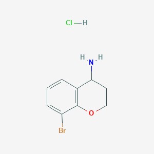 molecular formula C9H11BrClNO B2688454 8-BROMO-3,4-DIHYDRO-2H-1-BENZOPYRAN-4-AMINE HYDROCHLORIDE CAS No. 1955562-11-4