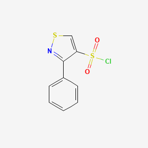 molecular formula C9H6ClNO2S2 B2688460 3-Phenyl-1,2-thiazole-4-sulfonyl chloride CAS No. 1820712-07-9