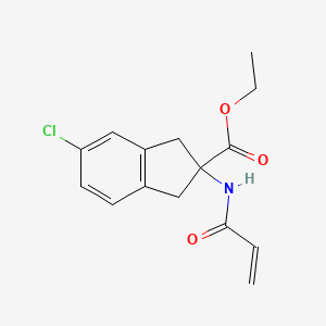 molecular formula C15H16ClNO3 B2688530 Ethyl 5-chloro-2-(prop-2-enoylamino)-1,3-dihydroindene-2-carboxylate CAS No. 2411266-71-0
