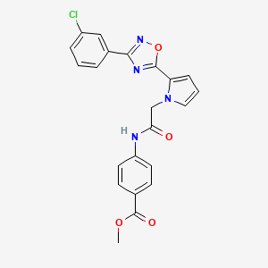molecular formula C22H17ClN4O4 B2688544 methyl 4-[({2-[3-(3-chlorophenyl)-1,2,4-oxadiazol-5-yl]-1H-pyrrol-1-yl}acetyl)amino]benzoate CAS No. 1260997-86-1