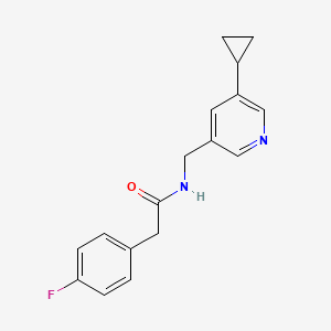 molecular formula C17H17FN2O B2688554 N-[(5-cyclopropylpyridin-3-yl)methyl]-2-(4-fluorophenyl)acetamide CAS No. 2034311-82-3