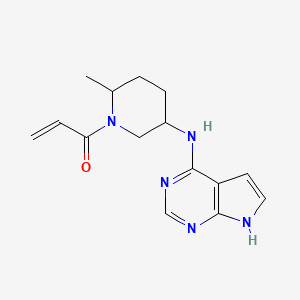 B2688571 1-[2-methyl-5-(7H-pyrrolo[2,3-d]pyrimidin-4-ylamino)piperidin-1-yl]prop-2-en-1-one CAS No. 1792180-81-4; 83706-98-3