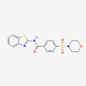 molecular formula C18H17N3O4S2 B2688573 N-(1,3-benzothiazol-2-yl)-4-morpholin-4-ylsulfonylbenzamide 