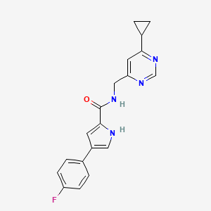 molecular formula C19H17FN4O B2688576 N-[(6-cyclopropylpyrimidin-4-yl)methyl]-4-(4-fluorophenyl)-1H-pyrrole-2-carboxamide CAS No. 2176270-06-5