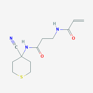 molecular formula C12H17N3O2S B2688589 N-(4-Cyanothian-4-yl)-3-(prop-2-enoylamino)propanamide CAS No. 2361857-15-8
