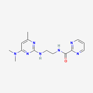 B2688624 N-(2-((4-(dimethylamino)-6-methylpyrimidin-2-yl)amino)ethyl)pyrimidine-2-carboxamide CAS No. 1251610-18-0