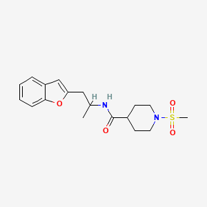 molecular formula C18H24N2O4S B2688649 N-(1-(benzofuran-2-yl)propan-2-yl)-1-(methylsulfonyl)piperidine-4-carboxamide CAS No. 2034210-48-3