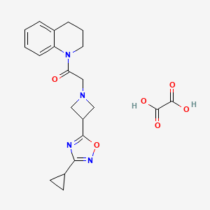 molecular formula C21H24N4O6 B2688654 2-(3-(3-cyclopropyl-1,2,4-oxadiazol-5-yl)azetidin-1-yl)-1-(3,4-dihydroquinolin-1(2H)-yl)ethanone oxalate CAS No. 1351648-22-0