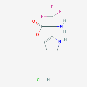 molecular formula C8H10ClF3N2O2 B2688660 methyl 2-amino-3,3,3-trifluoro-2-(1H-pyrrol-2-yl)propanoate hydrochloride CAS No. 1820703-40-9