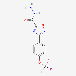 molecular formula C10H7F3N4O3 B2688705 3-(4-(Trifluoromethoxy)phenyl)-1,2,4-oxadiazole-5-carbohydrazide CAS No. 883028-82-8
