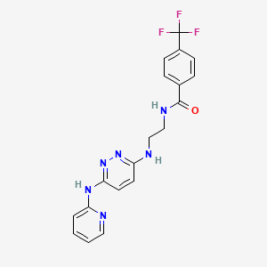 molecular formula C19H17F3N6O B2688720 N-(2-((6-(pyridin-2-ylamino)pyridazin-3-yl)amino)ethyl)-4-(trifluoromethyl)benzamide CAS No. 1021073-03-9