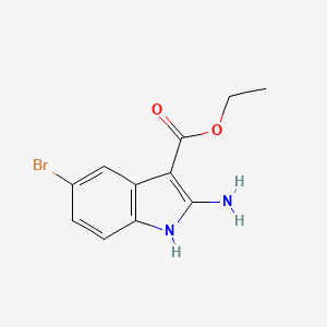 molecular formula C11H11BrN2O2 B2688729 ethyl 2-amino-5-bromo-1H-indole-3-carboxylate CAS No. 1242140-62-0