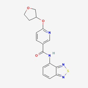 molecular formula C16H14N4O3S B2688784 N-(2,1,3-benzothiadiazol-4-yl)-6-(oxolan-3-yloxy)pyridine-3-carboxamide CAS No. 2034427-98-8