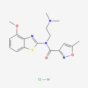 molecular formula C17H21ClN4O3S B2688811 N-(2-(dimethylamino)ethyl)-N-(4-methoxybenzo[d]thiazol-2-yl)-5-methylisoxazole-3-carboxamide hydrochloride CAS No. 1329923-88-7